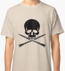 Camiseta clásica Cráneo con calavera de clarinete
