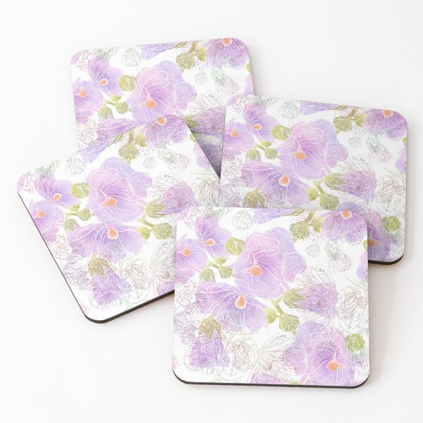 Item preview, Romantic summer hollyhock flowers designed and sold by Shoshina.