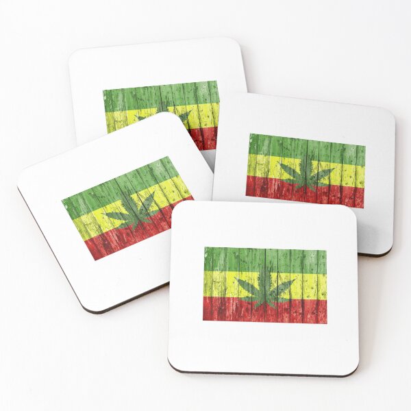 Item preview, Jamaican Colors on Wood With Marijuana Leaf in Center designed and sold by OfferHeat.