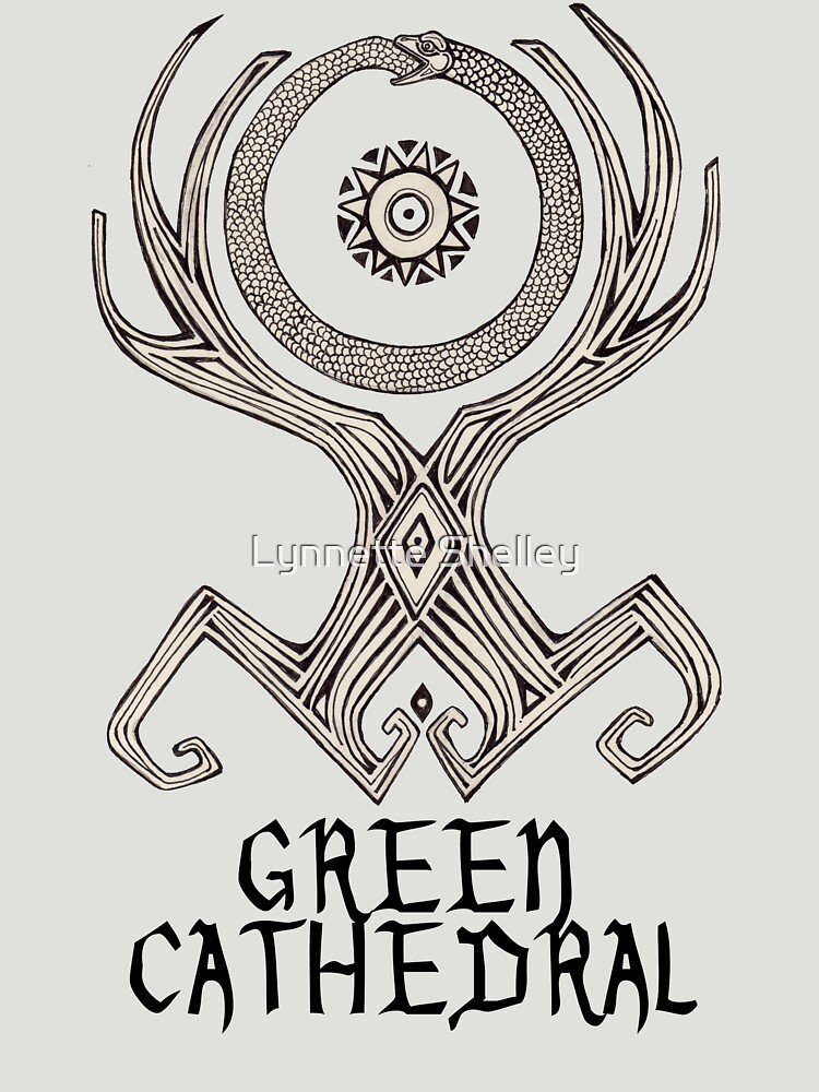 Green Cathedral Tee Design (for light colored shirts) by LynnetteShelley