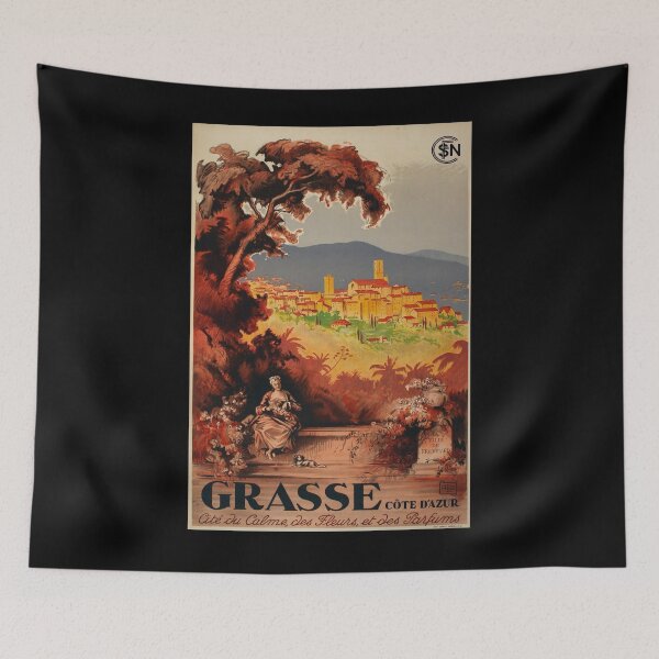 Item preview, Grasse vintage travel poster designed and sold by stickart-marek.