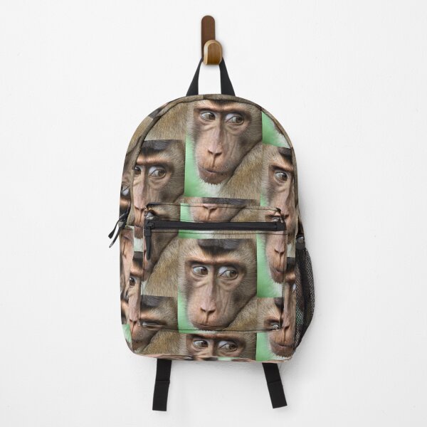 Item preview, Watching Carefully. Pig-tailed Macaque Portrait. Borneo. designed and sold by Carole-Anne.