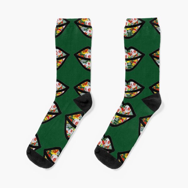 Canal Flowers Chaos Lips from canalsbywhacky Socks