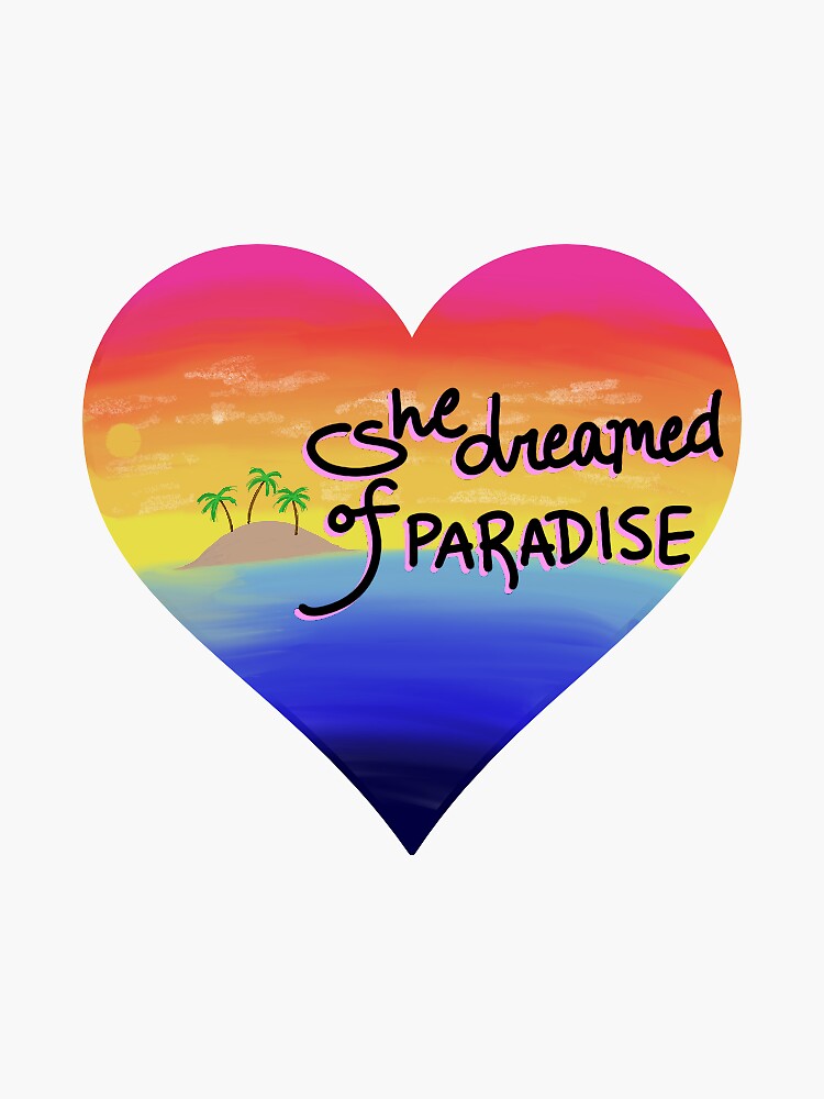 paradise lyrics Sticker for Sale by khongor1020