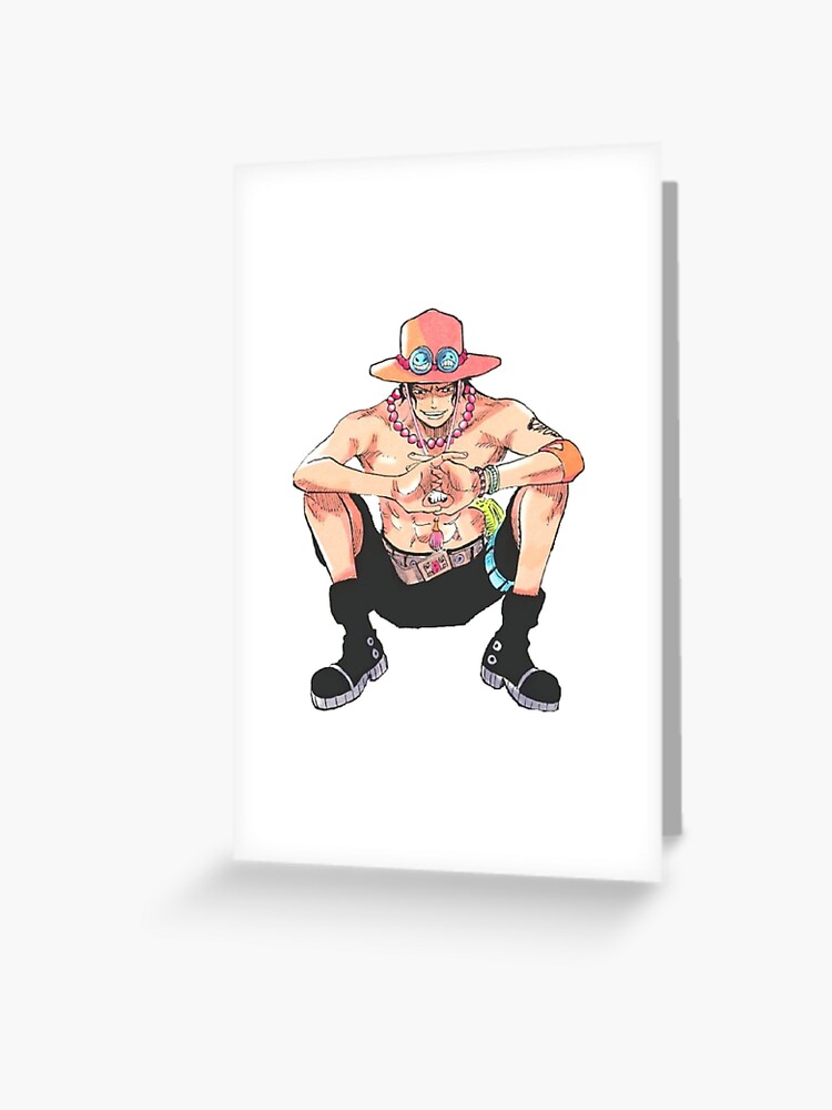 Carte De Vœux One Piece Ace Par Xyace Redbubble