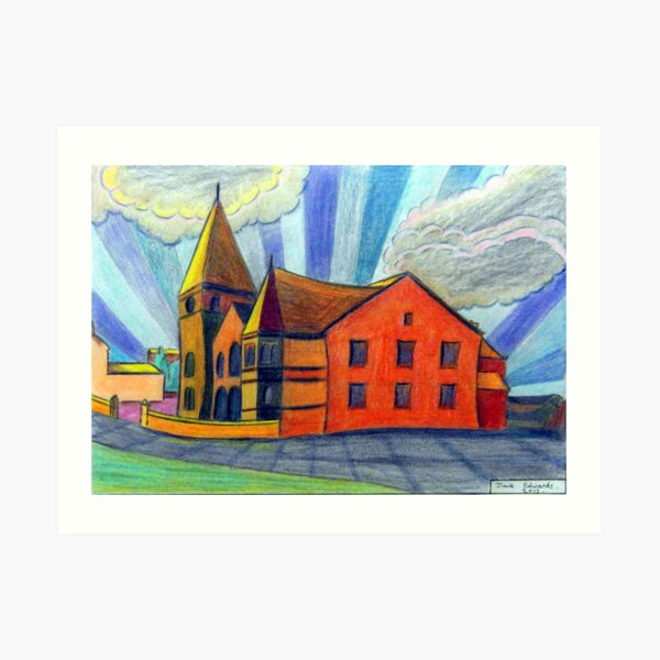 375 - BETHLEHEM CHAPEL, RHOSLLANERCHRUGOG - DAVE EDWARDS - COLOURED PENCILS - 2013 Art Print