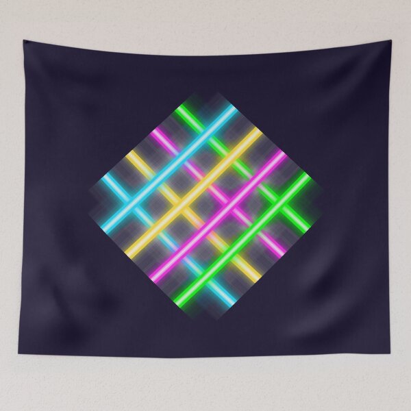 Item preview, Black T-shirt for men and women with neon color rhombus designed and sold by Galina Kostyaeva.