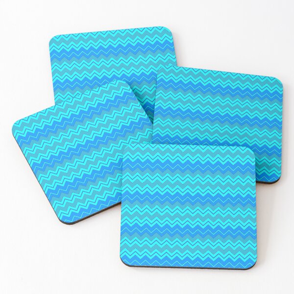 Item preview, ZigZag Stripes in hues of blue  designed and sold by Happy Puppy Print On Demand.