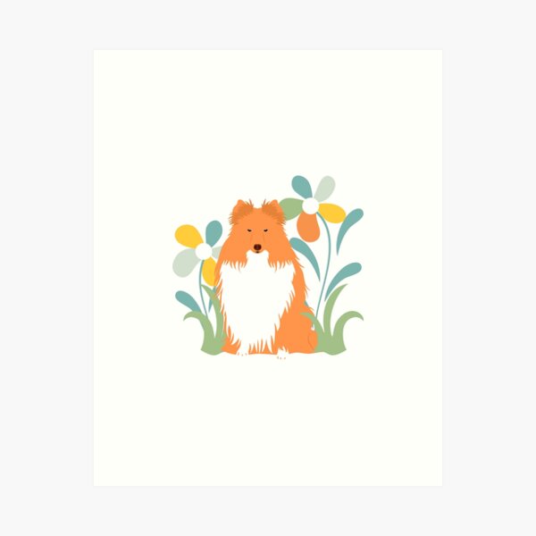 Item preview, Shetland Sheepdog and Flower designed and sold by Lulupainting.