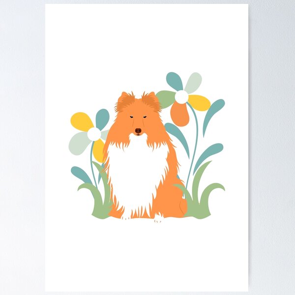 Item preview, Shetland Sheepdog and Flower designed and sold by Lulupainting.