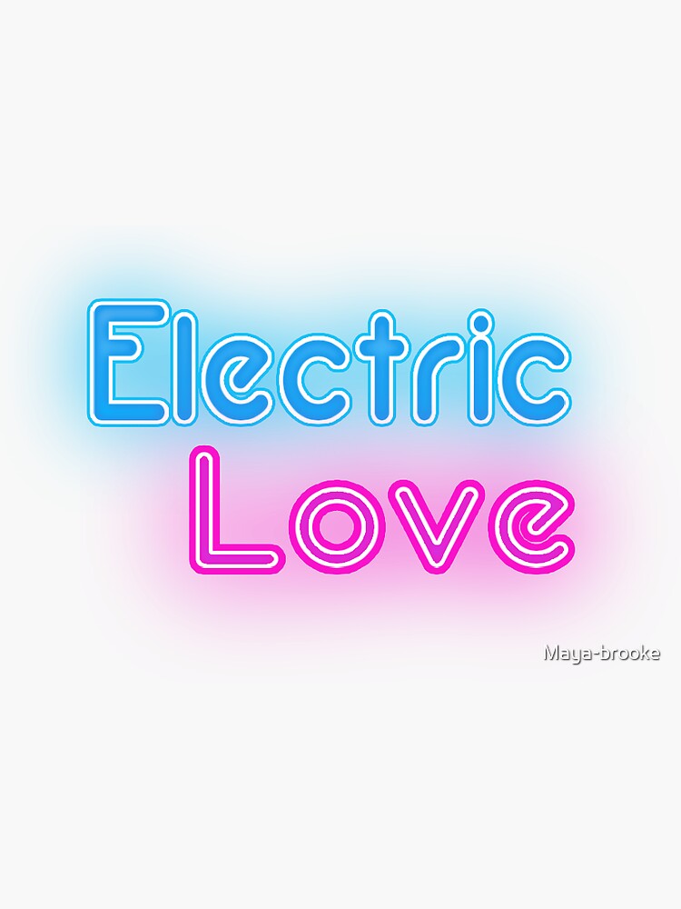 "Neon Electric Love" Sticker by Mayabrooke Redbubble