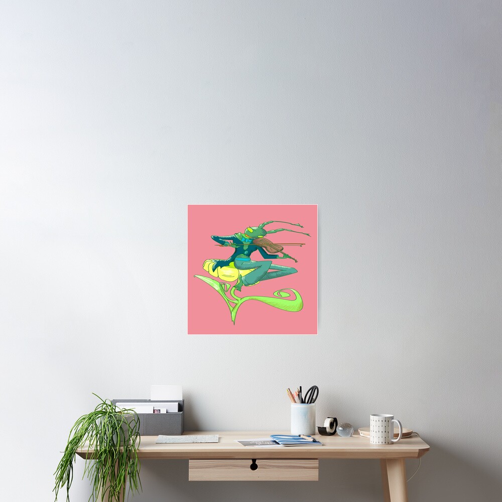 &ldquo;Cricket playing on violin " Poster for Sale by VladraK | Redbubble
