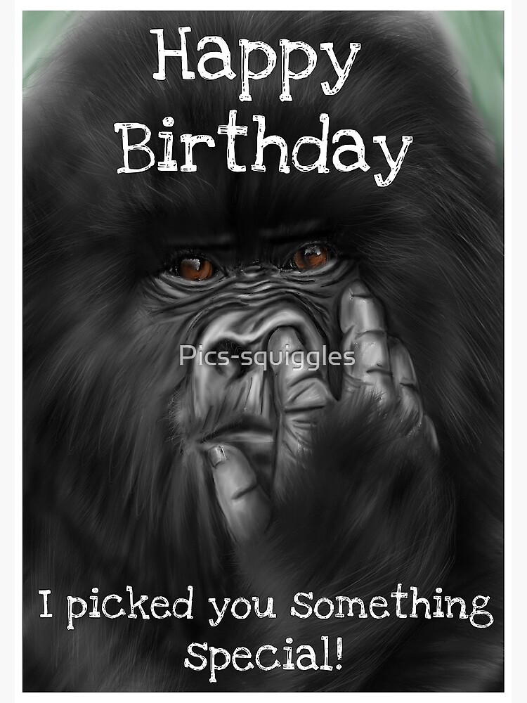 Silverback Gorilla Card A6 Gorilla Gifts, Monkey Birthday Card, Gorilla  Drawing, Ape Art Card, Gorilla Fathers Day Greeting Card 