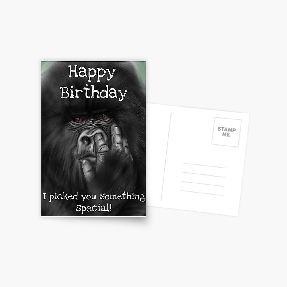 Silverback Gorilla Card A6 Gorilla Gifts, Monkey Birthday Card, Gorilla  Drawing, Ape Art Card, Gorilla Fathers Day Greeting Card 