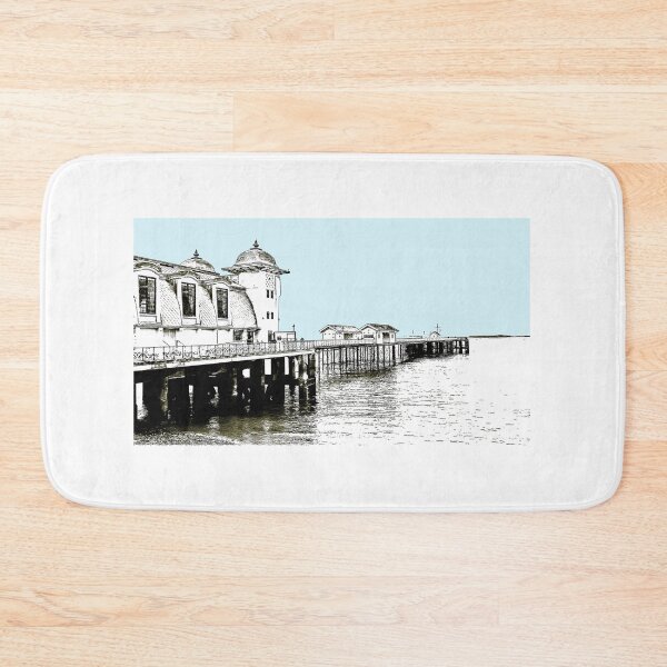 Item preview, Penarth Pier Cardiff sketch with blue sky designed and sold by OakendOriginals.