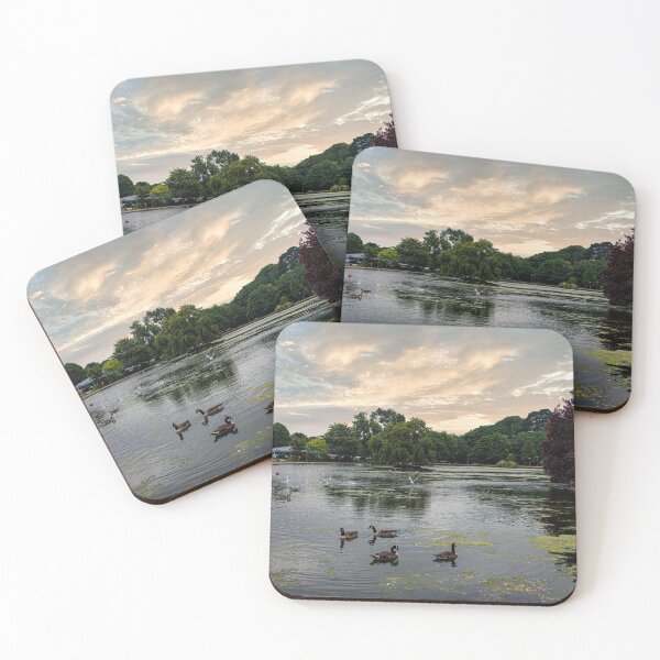 Item preview, Helston Cornwall Coronation boating lake and park at sunset designed and sold by kathleenjean.