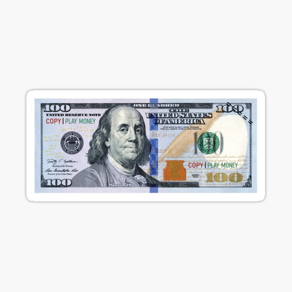 4x Small Money STICKERS Dollar Bills Tiny Mini Small Cash - Decal 10 20 50  100
