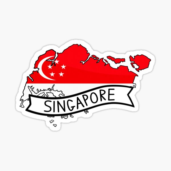 Singapore Flag Map Sticker Sticker