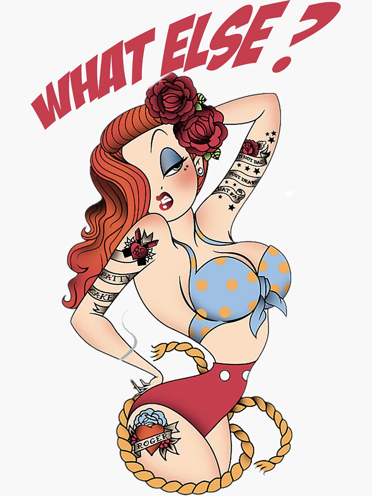 Pin Up Sexy Old School Style Sticker By Bigpcastellano Redbubble