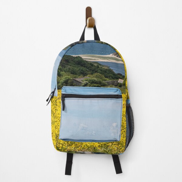 Item preview, Penrose Cornwall farmland woodland natural lake loe pool loe,loe bar Cornwall with yellow spring flowers designed and sold by kathleenjean.