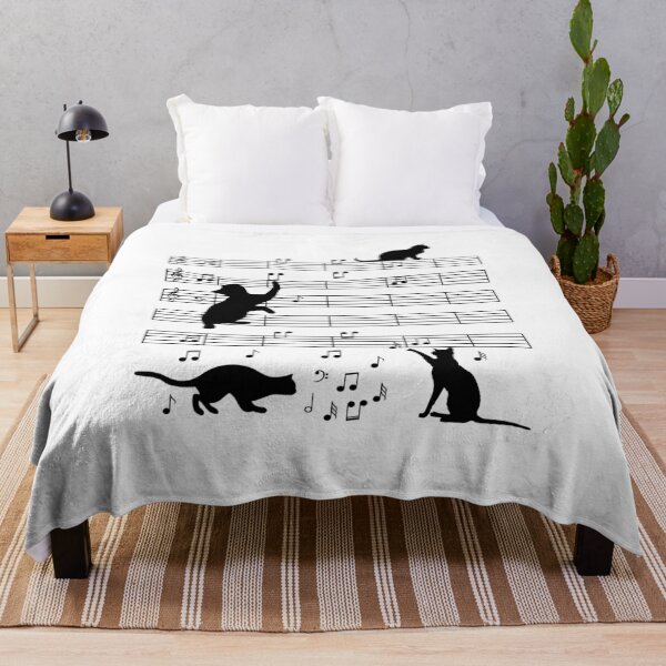 Item preview, Black cat with musical notation designed and sold by redshirtz.