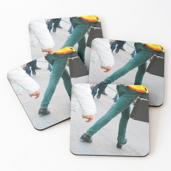 Item preview, eccentric man walking with a briefcase on street asphalt designed and sold by Flavio Vieri.
