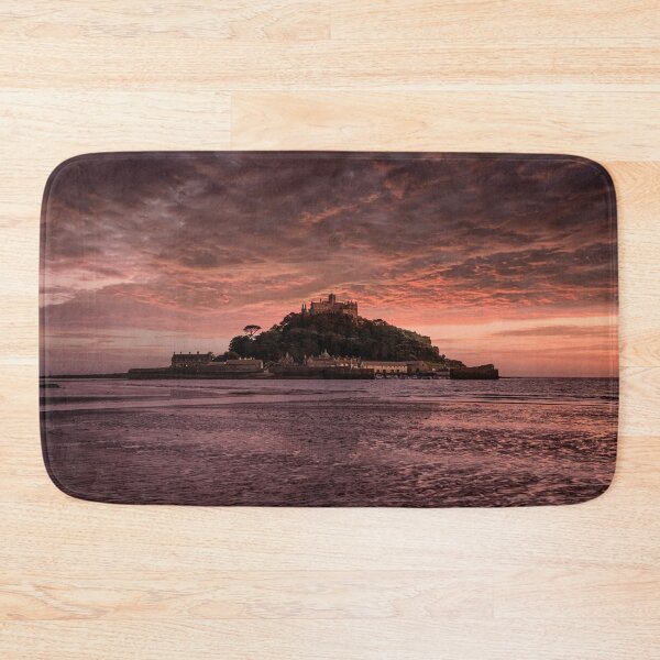 Item preview,  St Michaels Mount, Cornwall ,Dramatic sunset on the beach at Marazion,red sky at night designed and sold by kathleenjean.