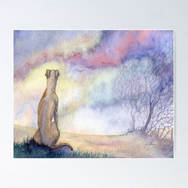 Item preview, A whippet dog watches the dawn of a new day designed and sold by SusanAlisonArt.