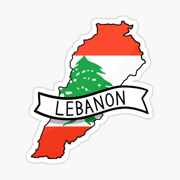 Artikel-Vorschau von Libanon Flagge Karte Aufkleber, designt und verkauft von Drawingvild.