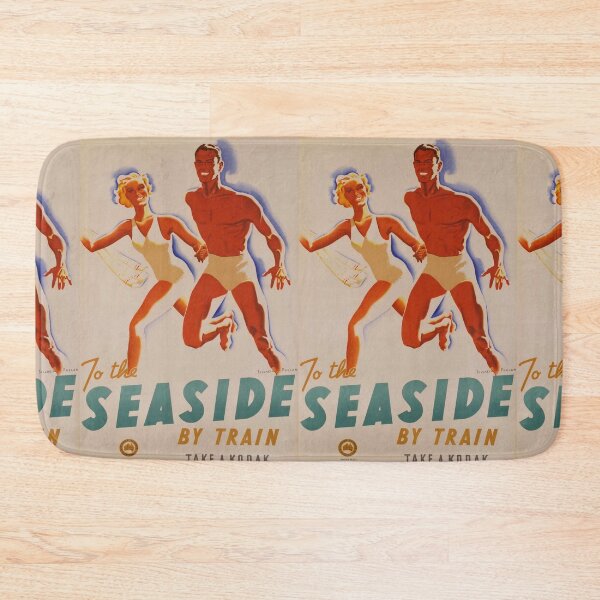 Artikelvorschau, To The Seaside by Train vintage travel poster entworfen und verkauft von stickart-marek.