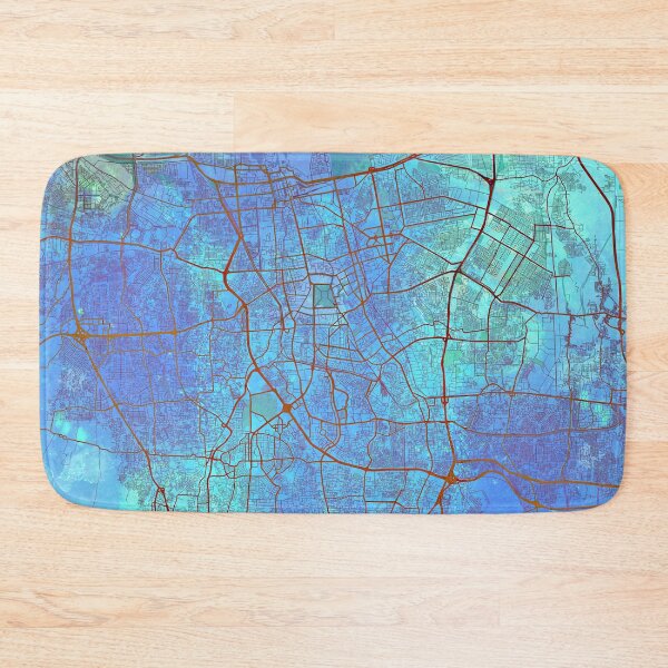 Item preview, Jakarta Indonesia Street Map Blue Lagoon designed and sold by IvonDesign.