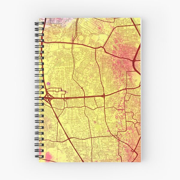 Item preview, Jakarta Indonesia Street Map Yellow Pink designed and sold by IvonDesign.