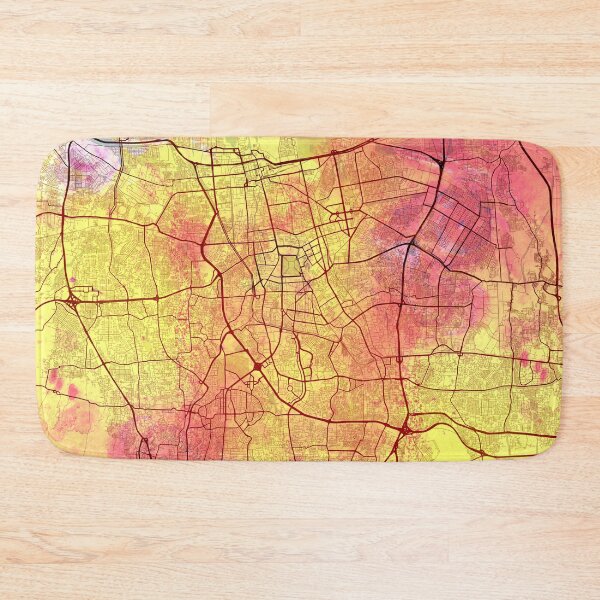 Item preview, Jakarta Indonesia Street Map Yellow Pink designed and sold by IvonDesign.