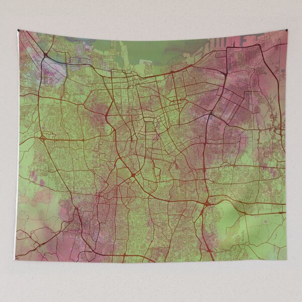 Item preview, Jakarta Indonesia Street Map Green Planet designed and sold by IvonDesign.