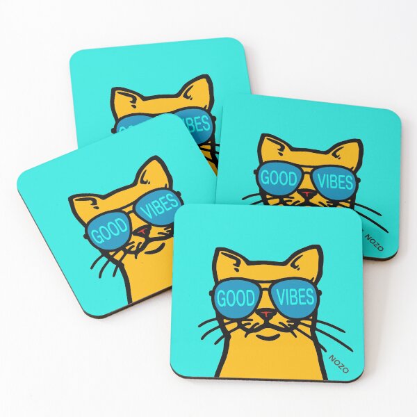 Item preview, Pop Cat - Sunglasses GOOD VIBES designed and sold by Nozomistudio.