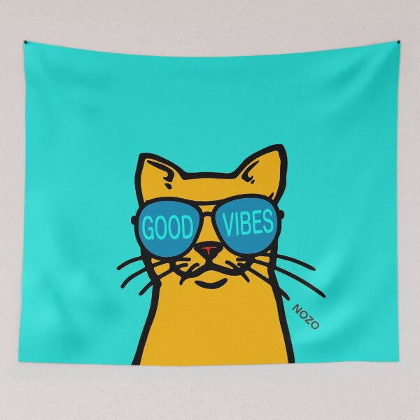 Item preview, Pop Cat - Sunglasses GOOD VIBES designed and sold by Nozomistudio.