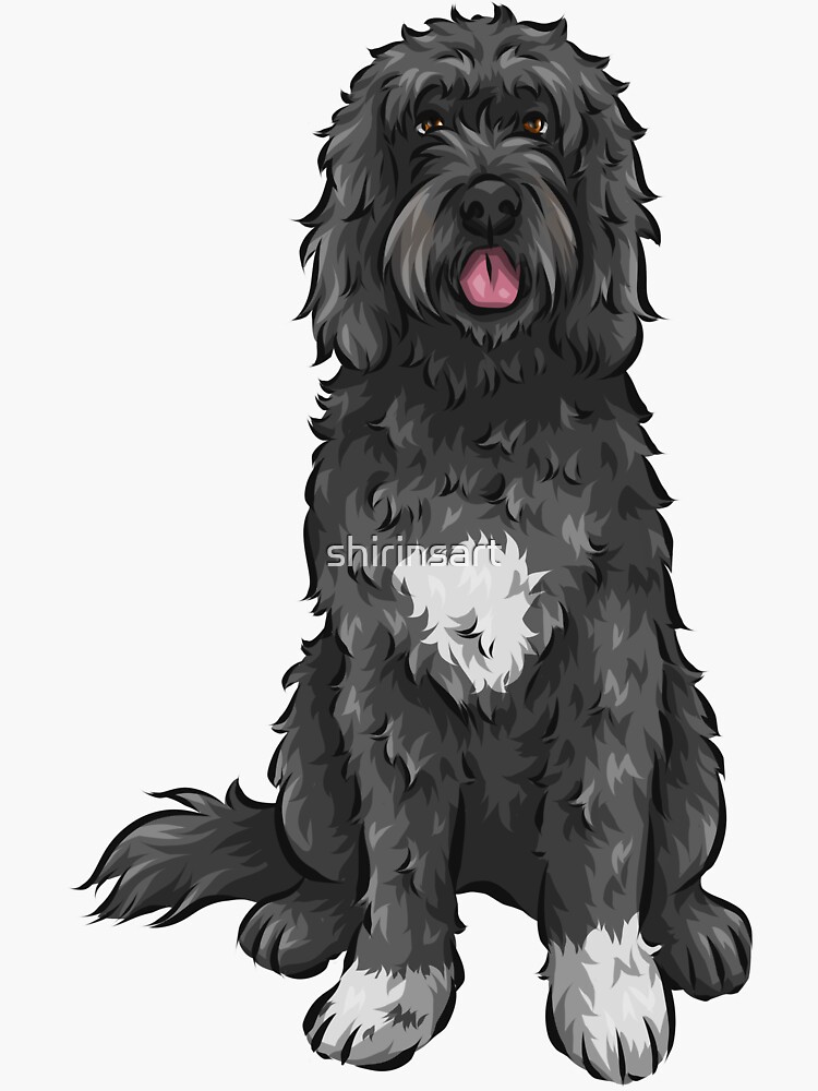"Portuguese Water Dog Cute Dog Art" Sticker for Sale by shirinsart
