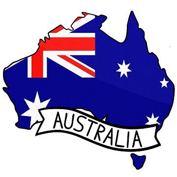 Artwork thumbnail, Australia Flag Map Sticker by Drawingvild