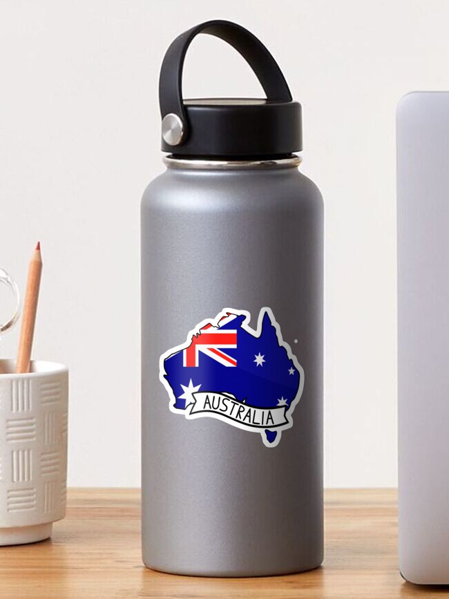 Thumbnail 1 of 3, Sticker, Australia Flag Map Sticker designed and sold by Drawingvild.