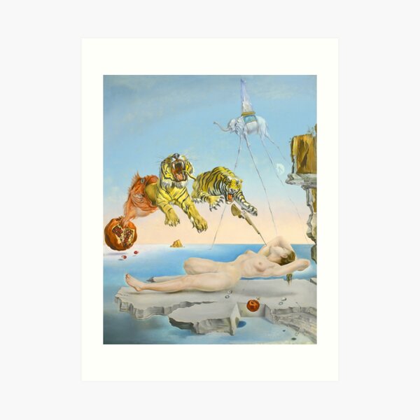 Dream Caused by the Flight of a Bee around a Pomegranate a Second before Waking - Salvador Dalí (1944) Art Print