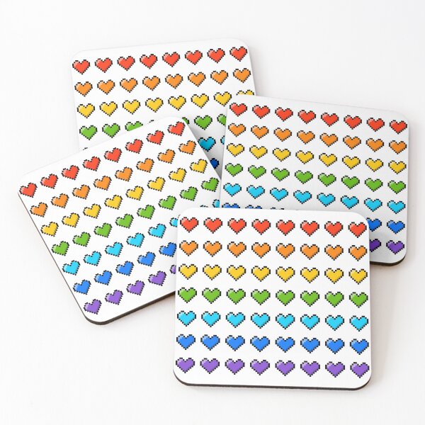 Item preview, Rainbow Pixel Hearts designed and sold by NerdyPuffin.