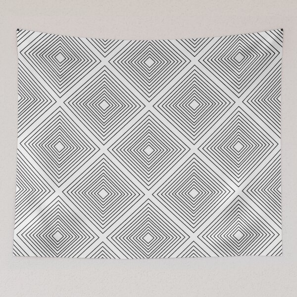 Item preview, Minimal geometric diamond shape pattern in black and white designed and sold by BrankaPD.