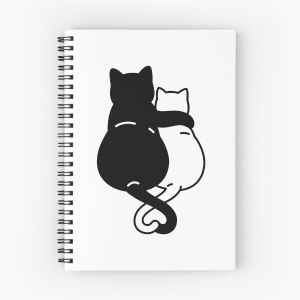 Artikelvorschau, Schwarze und weiße Katzen kuschelten sich aneinander entworfen und verkauft von headpossum.