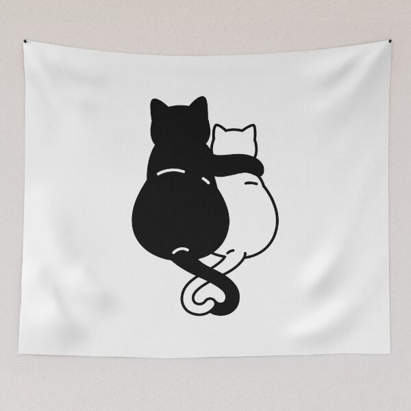 Item preview, Black and white cats snuggled up together designed and sold by headpossum.