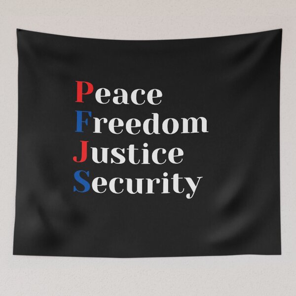 Item preview, peace, freedom, justice and security designed and sold by JokesAndFun.