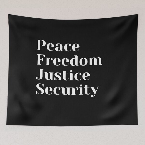 Item preview, peace, freedom, justice and security designed and sold by JokesAndFun.