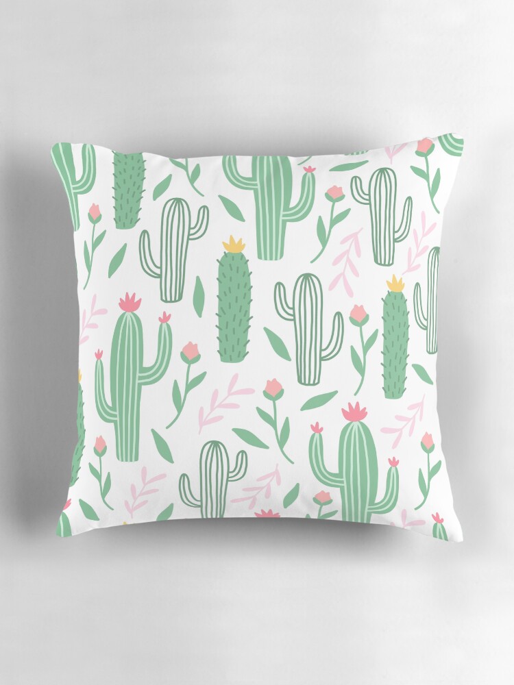 Thumbnail 3 of 4, Pillow, Cute Cactus Pattern designed and sold by HuntersDesigns.