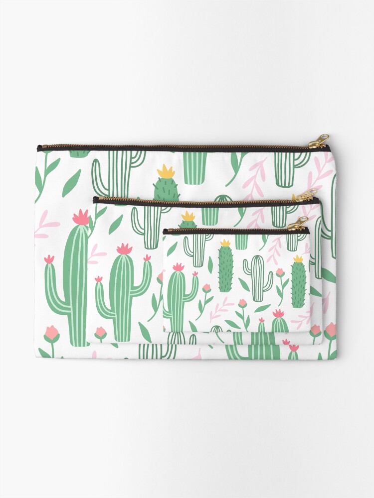 Thumbnail 2 of 4, Zipper Pouch, Cute Cactus Pattern designed and sold by HuntersDesigns.