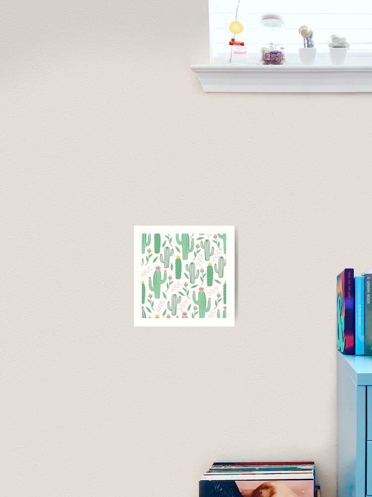 Thumbnail 2 of 3, Art Print, Cute Cactus Pattern designed and sold by HuntersDesigns.