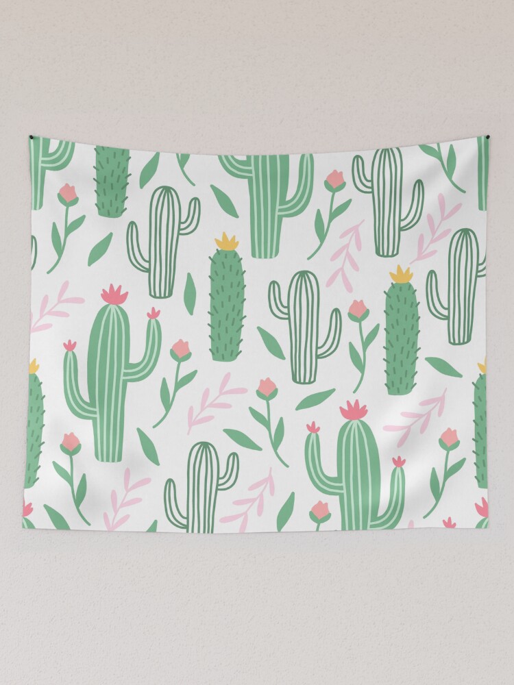 Thumbnail 2 of 3, Tapestry, Cute Cactus Pattern designed and sold by HuntersDesigns.